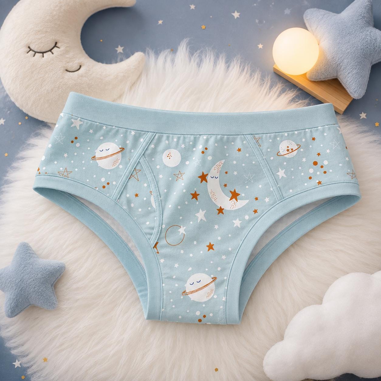 Adult ABDL Moon Underwear | 100% Cotton Space Briefs | Cute Planet & Stars Underwear | ABDL Briefs | Adult Baby Clothing
