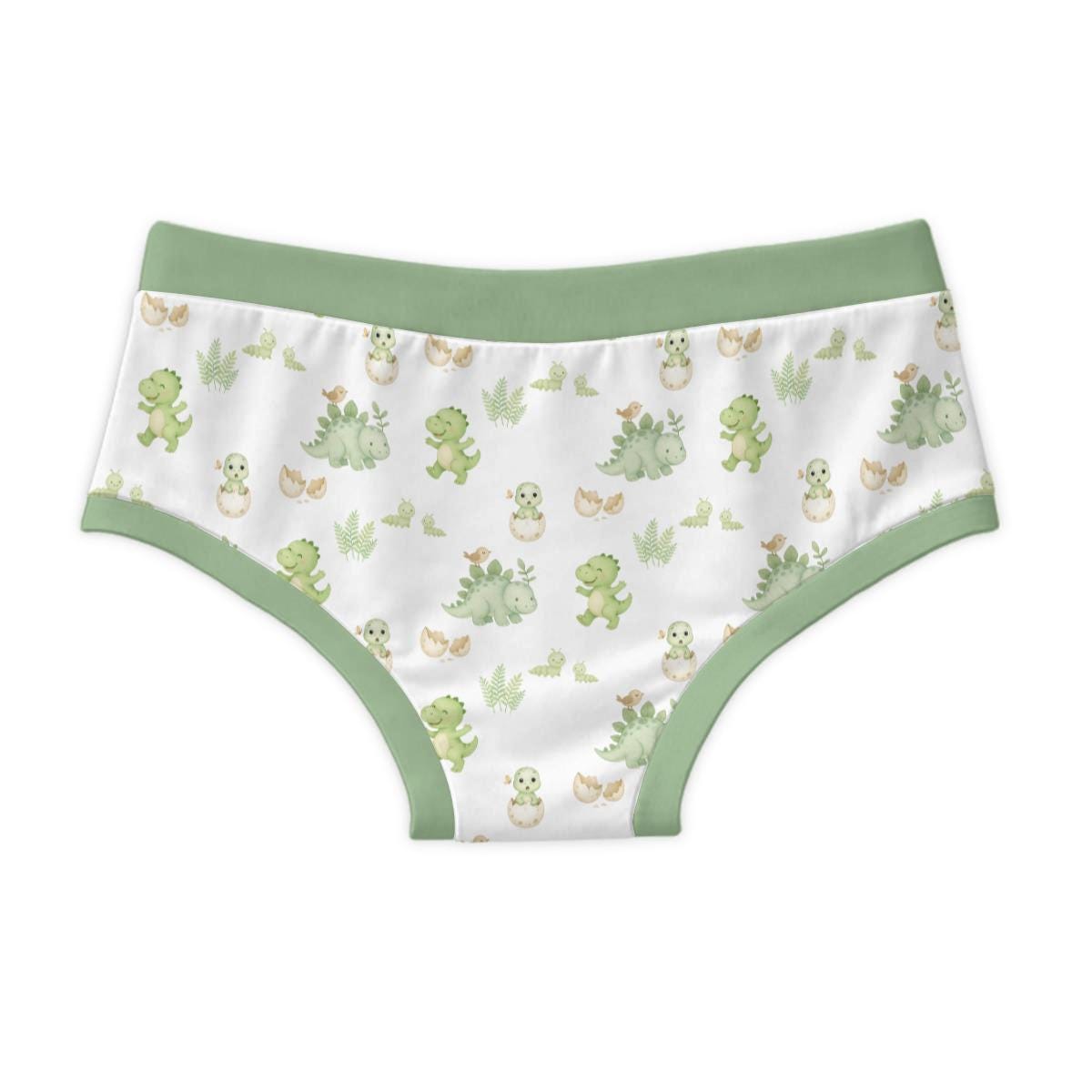 Men's Dinosaur Briefs, Cute Dinosaur Underwear for Men, 100% Cotton Printed Briefs, Green Dino Underwear, Novelty Adult Underwear
