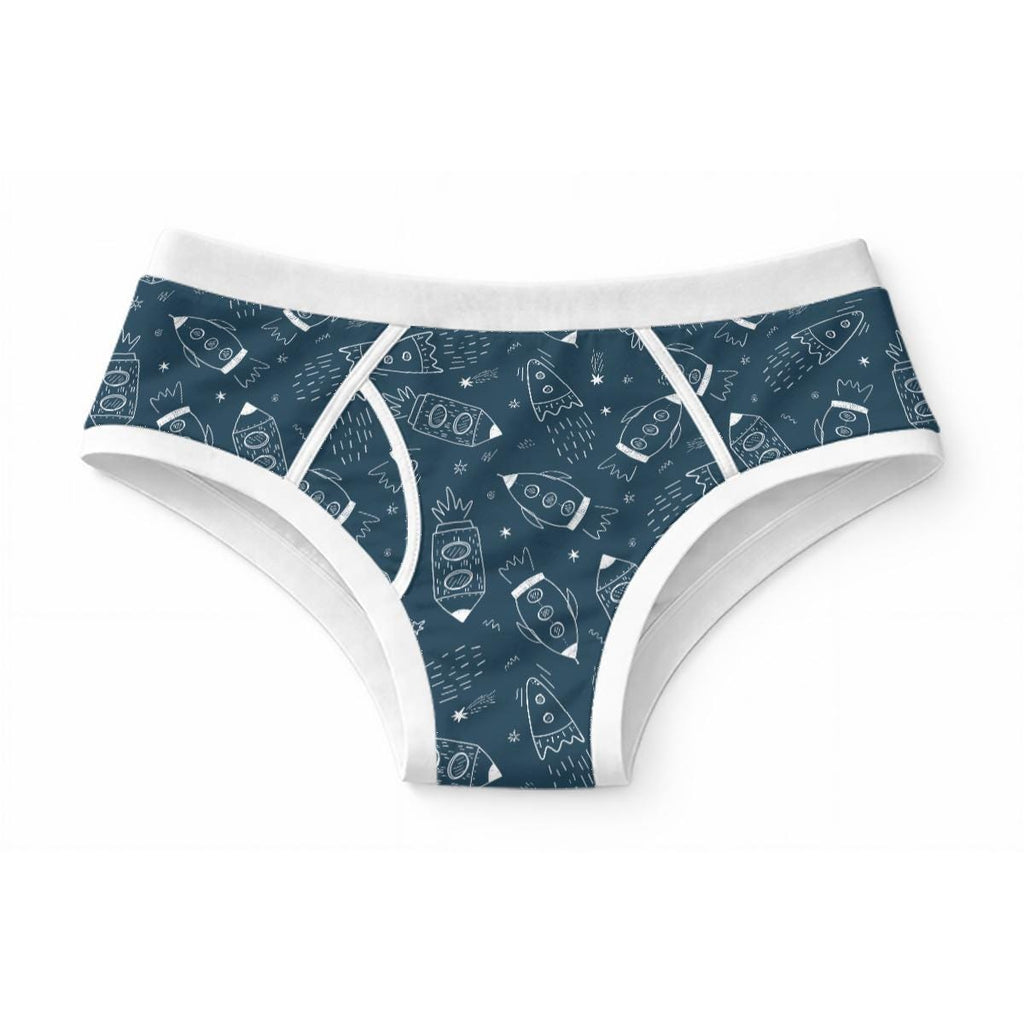 ABDL Space Briefs for Adults, 100% Cotton Men's Underwear, Rocket Print Briefs, Adult Baby Underwear, Cute Space Briefs
