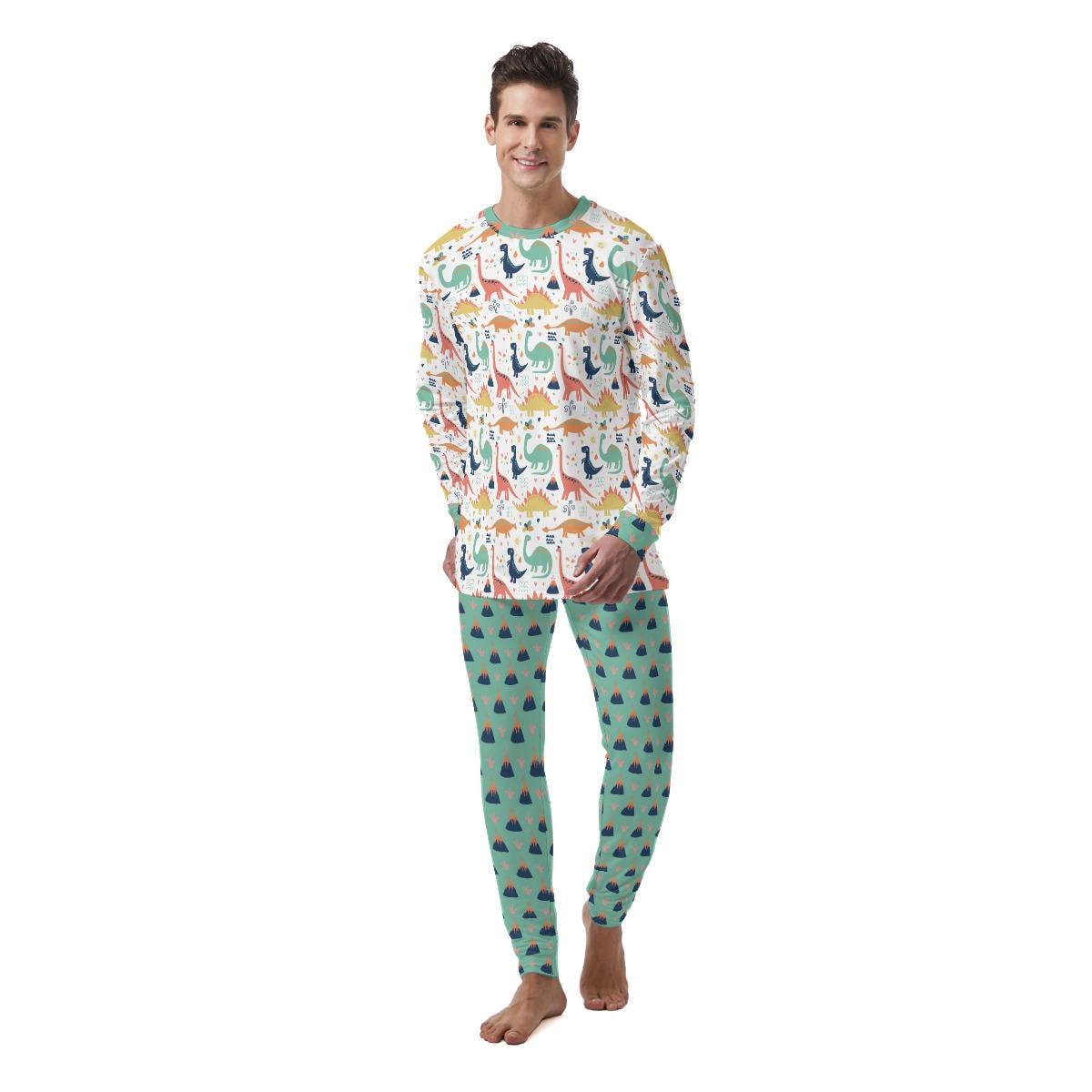 Little Dino World & Volcano ABDL Pajama Set | Soft Stretch Two-Piece Sleepwear