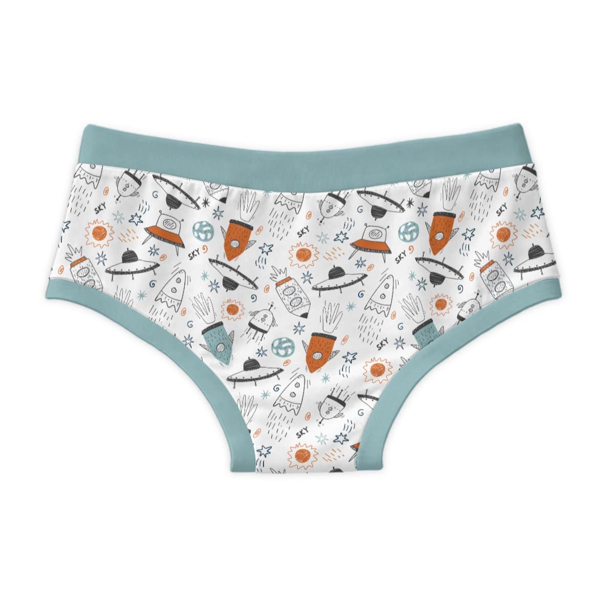 ABDL Rocket Briefs for Adults, 100% Cotton Men's Underwear, Space UFO Print, Adult Baby Underwear, Cute Novelty Briefs