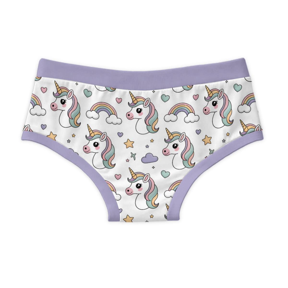 Unicorn Briefs for Men, Cute Rainbow Unicorn Underwear, 100% Cotton Men's Briefs, Pastel Novelty Underwear, ABDL Adult Baby Briefs