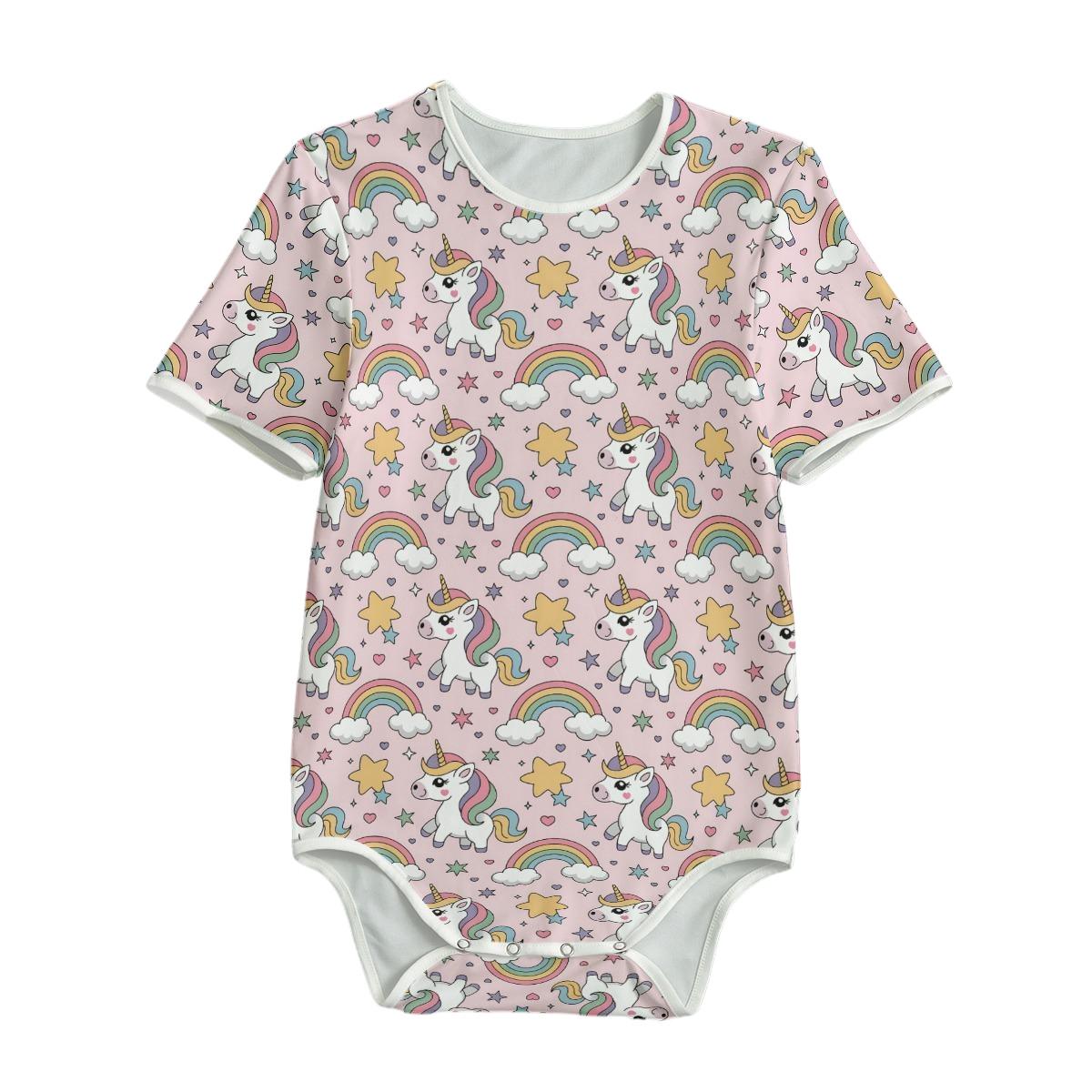 Pink Unicorn Bodysuit, ABDL Adult Baby Onesie, Rainbow Unicorn Romper, Cute Adult Bodysuit, Pastel Unicorn Clothing, ABDL Outfit