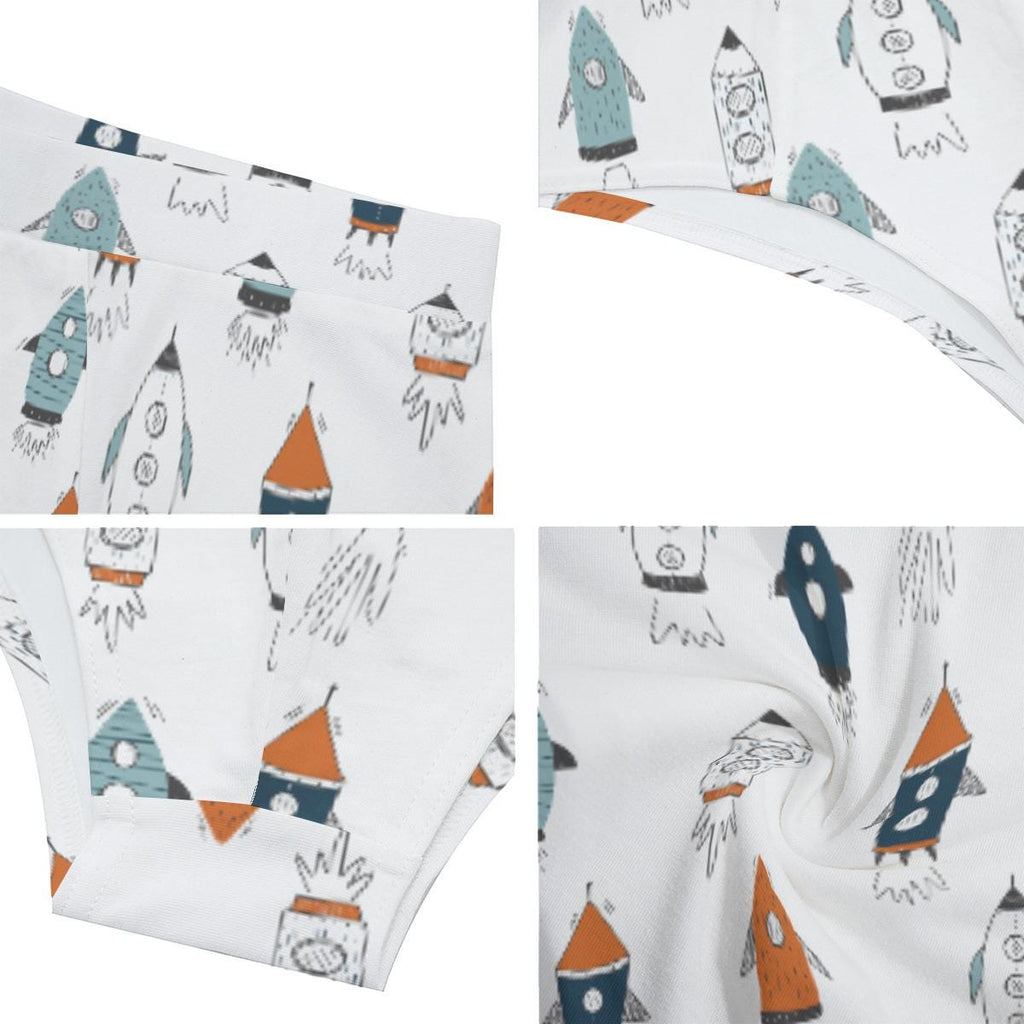 ABDL Rocket Print Men's Briefs, Adult Baby Underwear, Cute Space Rocket Low Rise Briefs, DL Underwear, Fun Men's Lingerie