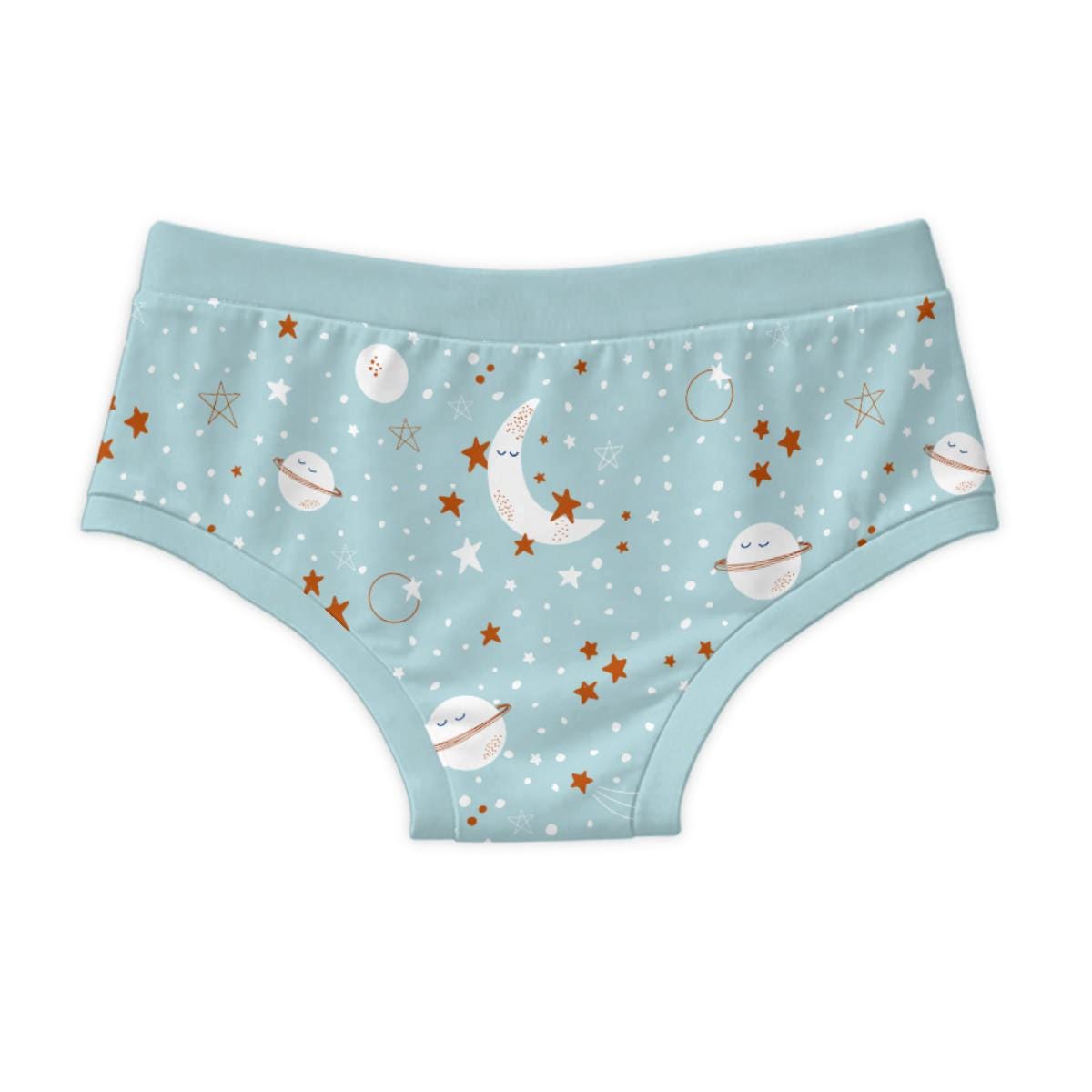 Adult ABDL Moon Underwear | 100% Cotton Space Briefs | Cute Planet & Stars Underwear | ABDL Briefs | Adult Baby Clothing