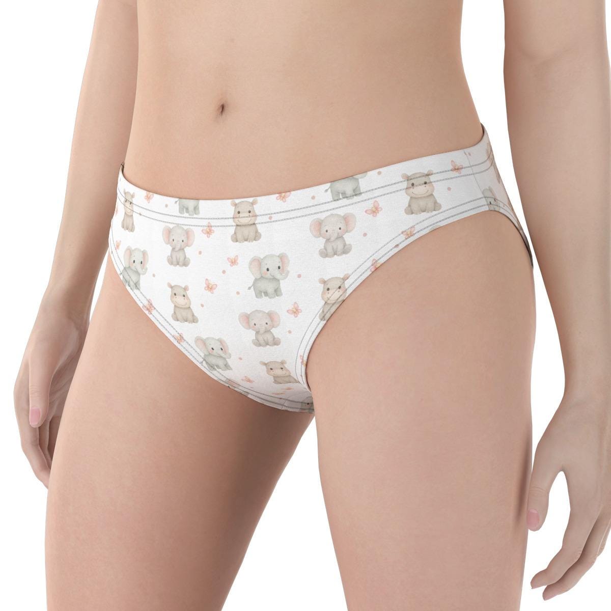 ABDL Elephant Panties for Women, Adult Baby Underwear, Cute Elephant Briefs, Kawaii Women's Underwear, Soft Stretch Panties, S-5XL