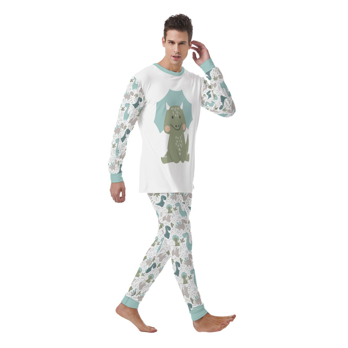ABDL Dinosaur Pajama Set for Adults | Cute Adult Baby Long Sleeve Pajamas