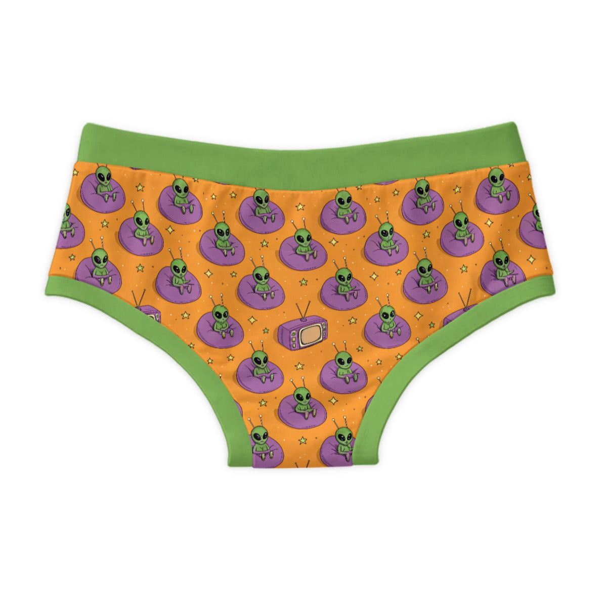 ABDL Adult Briefs - Alien Lounge & Retro TV Print 100% Cotton Undershorts