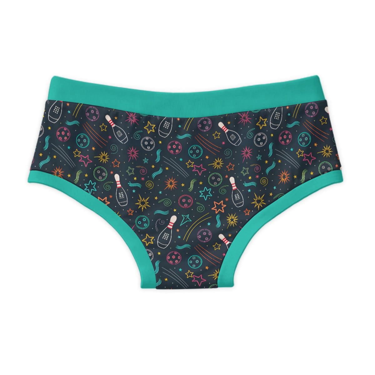 ABDL Adult Briefs - Neon Cosmic Bowling Print 100% Cotton Undershorts