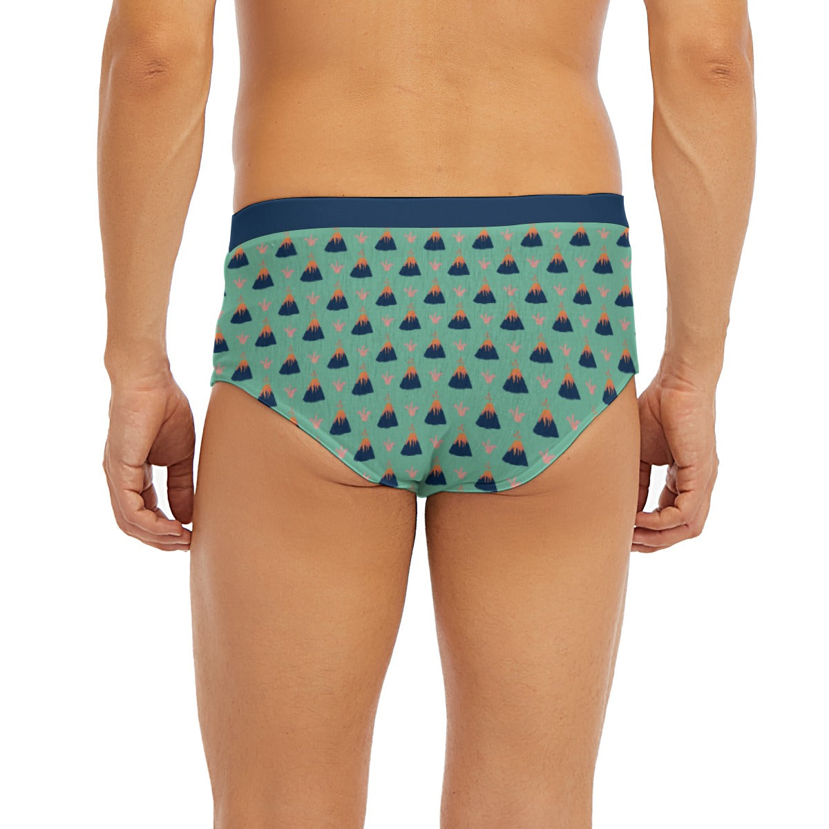 Men’s Low-Rise Briefs – Cute Volcano Print ABDL Underwear