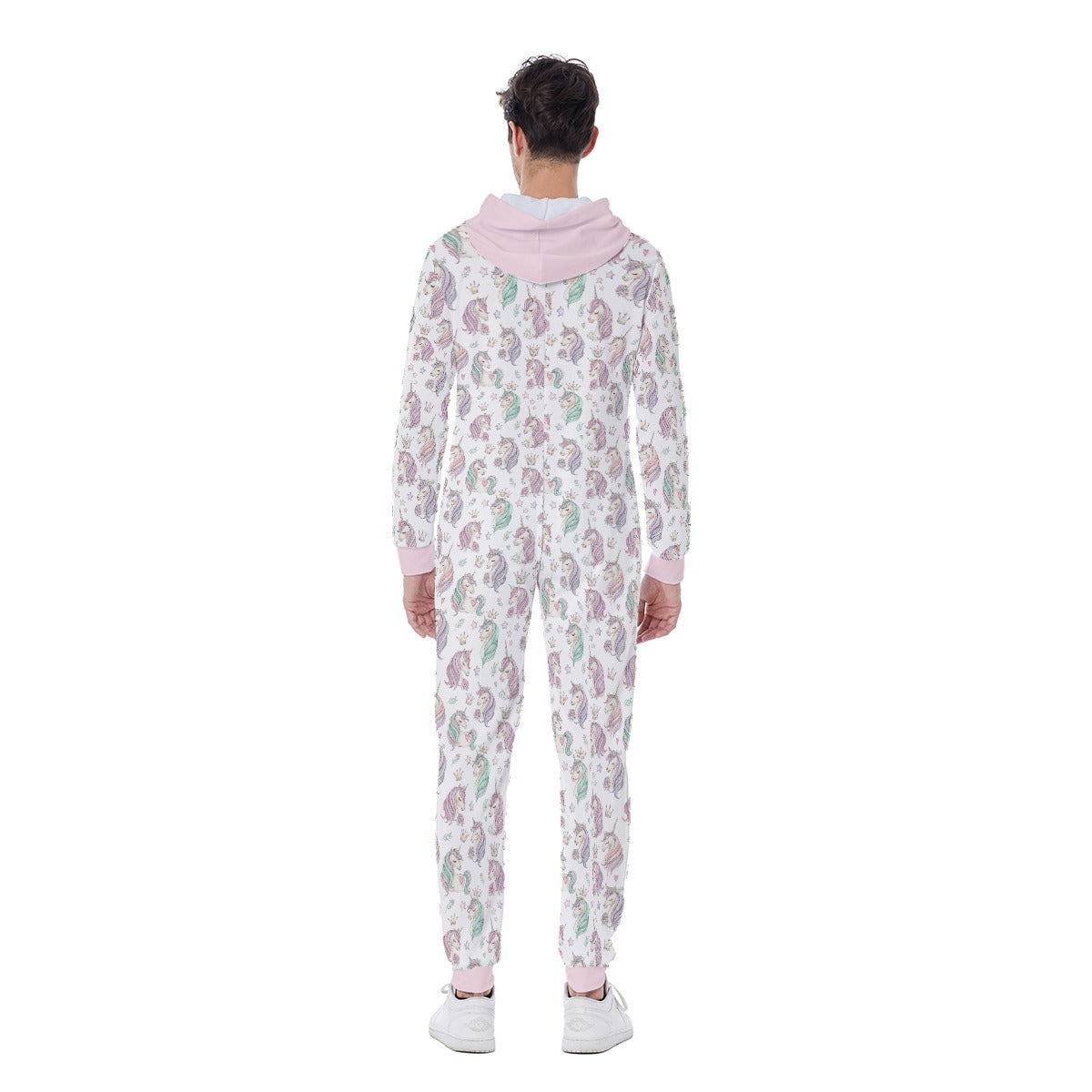 All-Over Print Men's Hooded Jumpsuit
