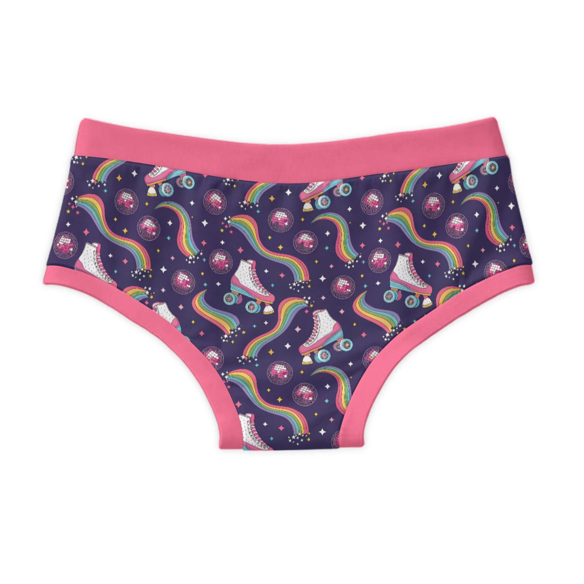 ABDL Adult Briefs - Disco Roller Skate & Rainbow Print 100% Cotton Undershorts