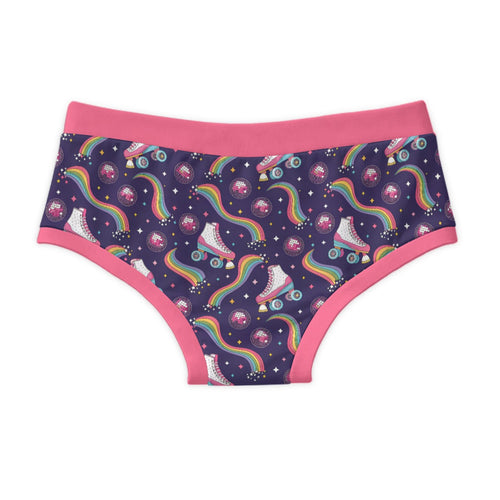 ABDL Adult Briefs - Disco Roller Skate & Rainbow Print 100% Cotton Undershorts