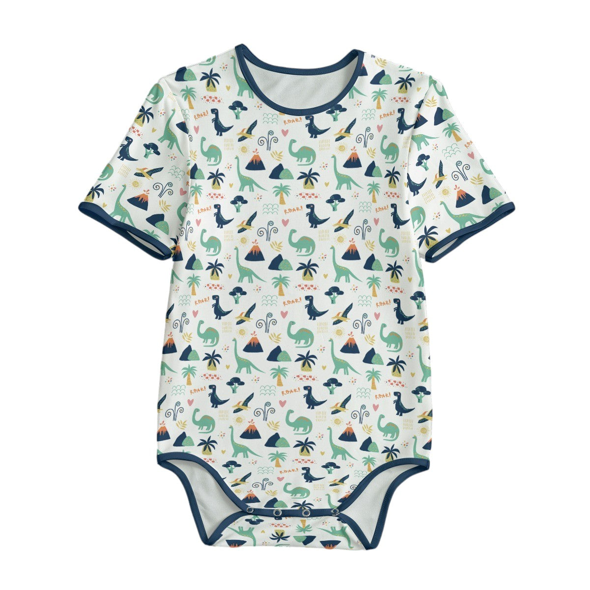 Adult Dinosaur ABDL Bodysuit | Cute Dino Print Bodysuit for Adults | Short Sleeve Adult Baby Clothing