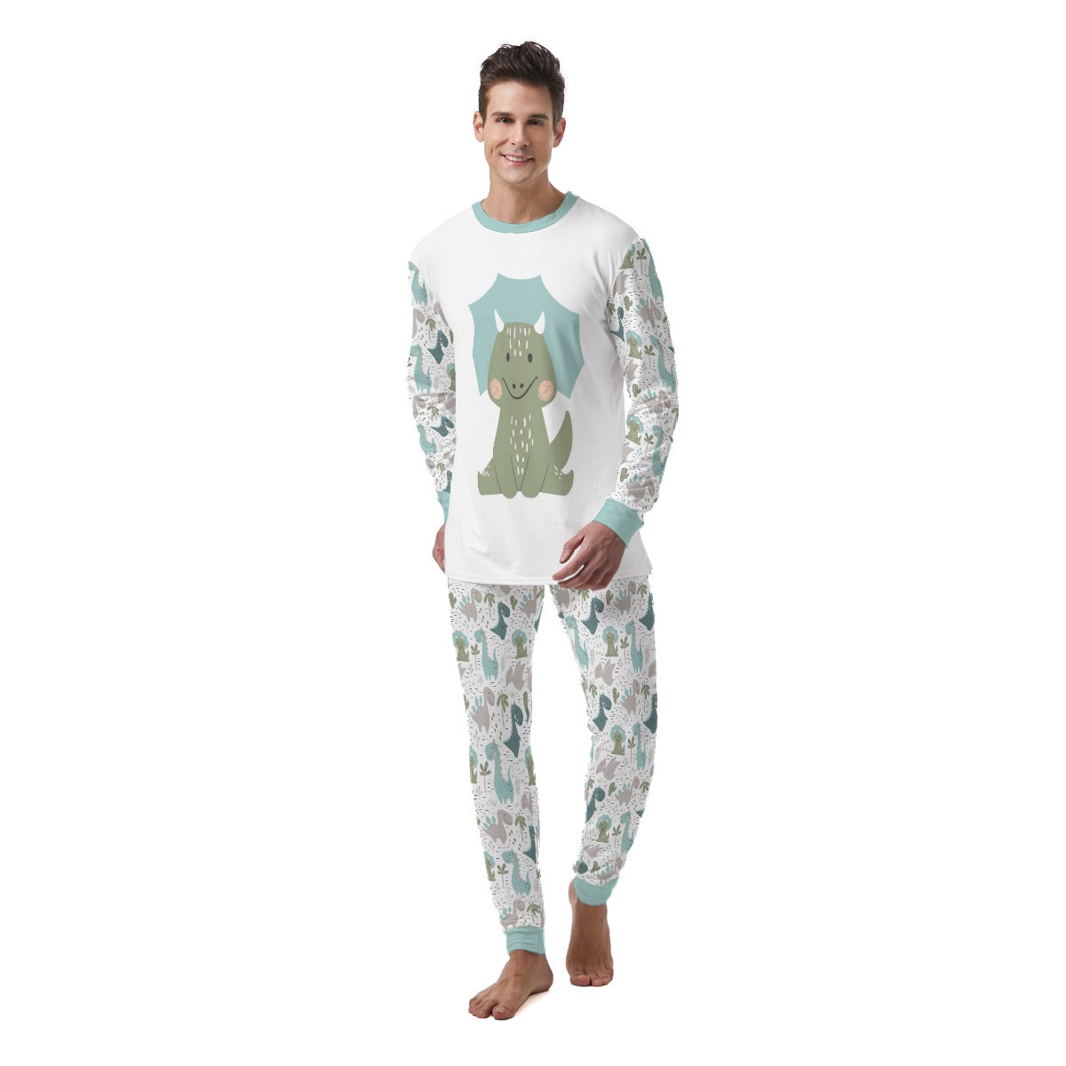 ABDL Dinosaur Pajama Set for Adults | Cute Adult Baby Long Sleeve Pajamas