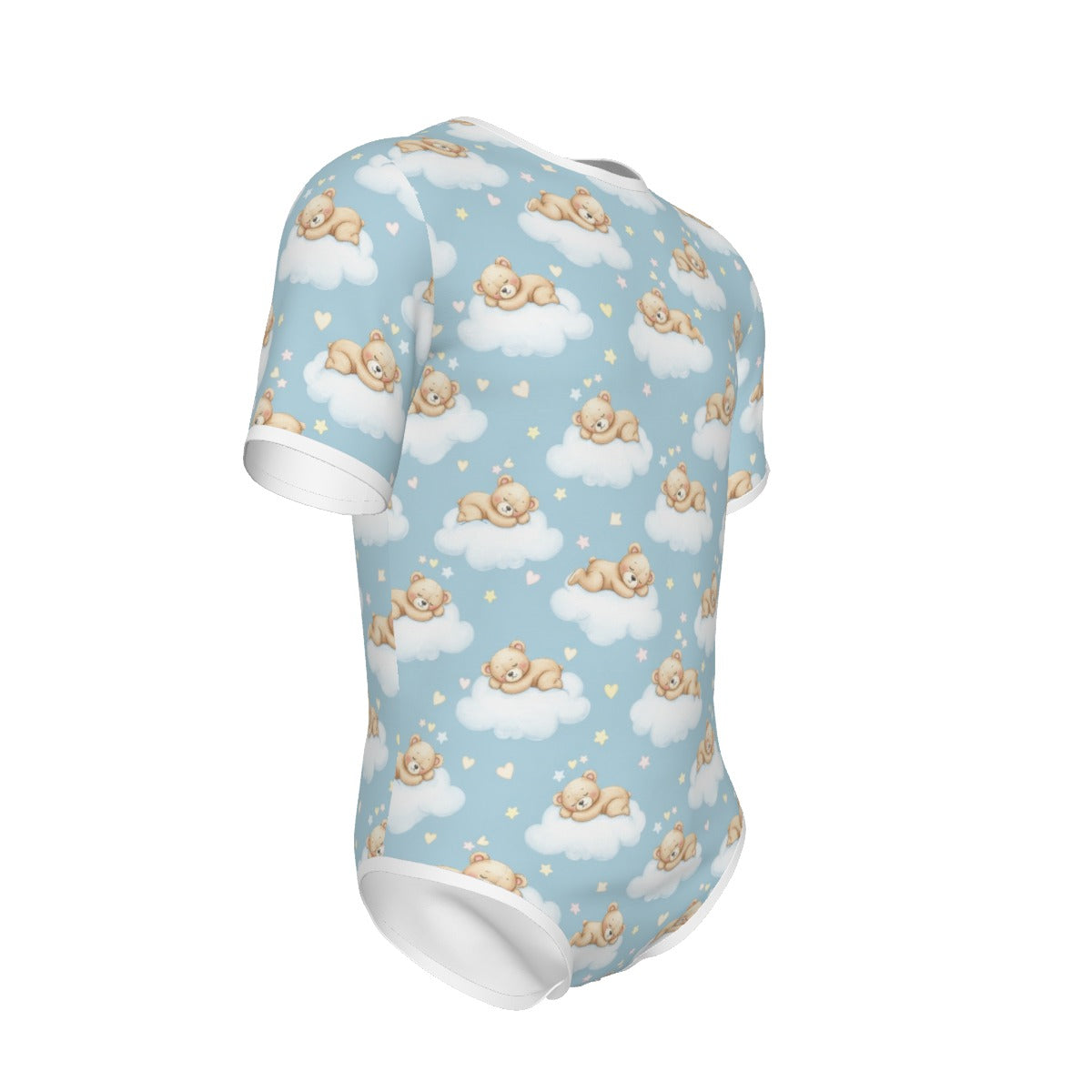 Sleeping Bear on Cloud Adult Onesie | Light Blue ABDL Bodysuit