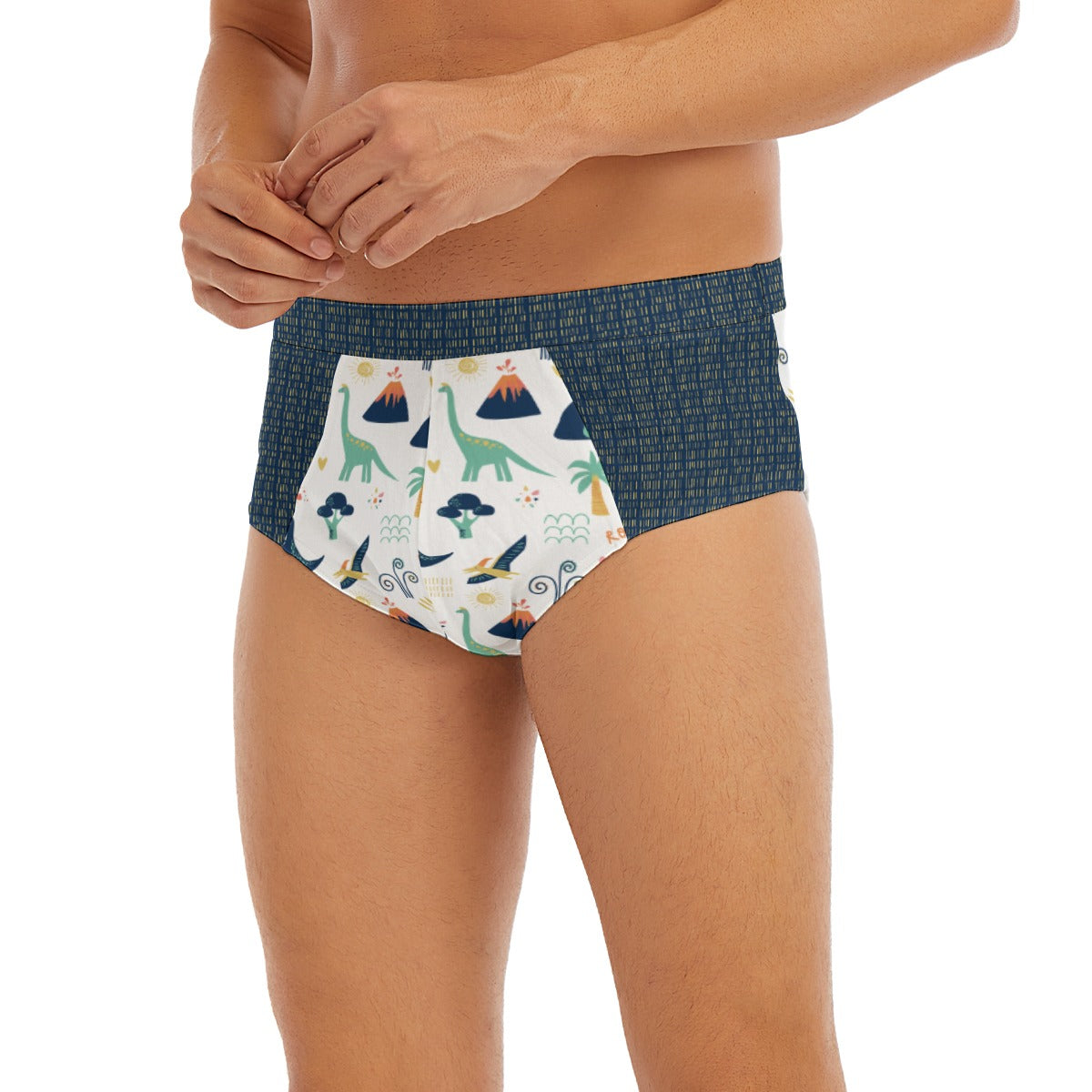 ABDL Dinosaur Briefs for Adults | Cute Dinosaur Print Men's Underwear | Adult Baby Briefs