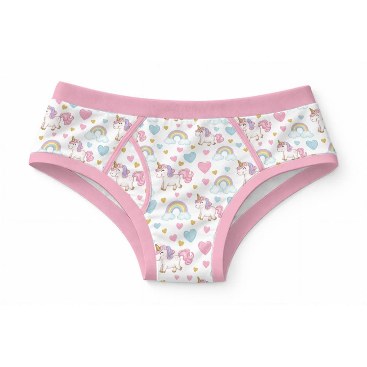 Adult Unicorn Briefs, 100% Cotton Kawaii Underwear, Cute Unicorn Underwear, ABDL Clothing, Adult Baby Briefs, Rainbow Hearts, S-3XL