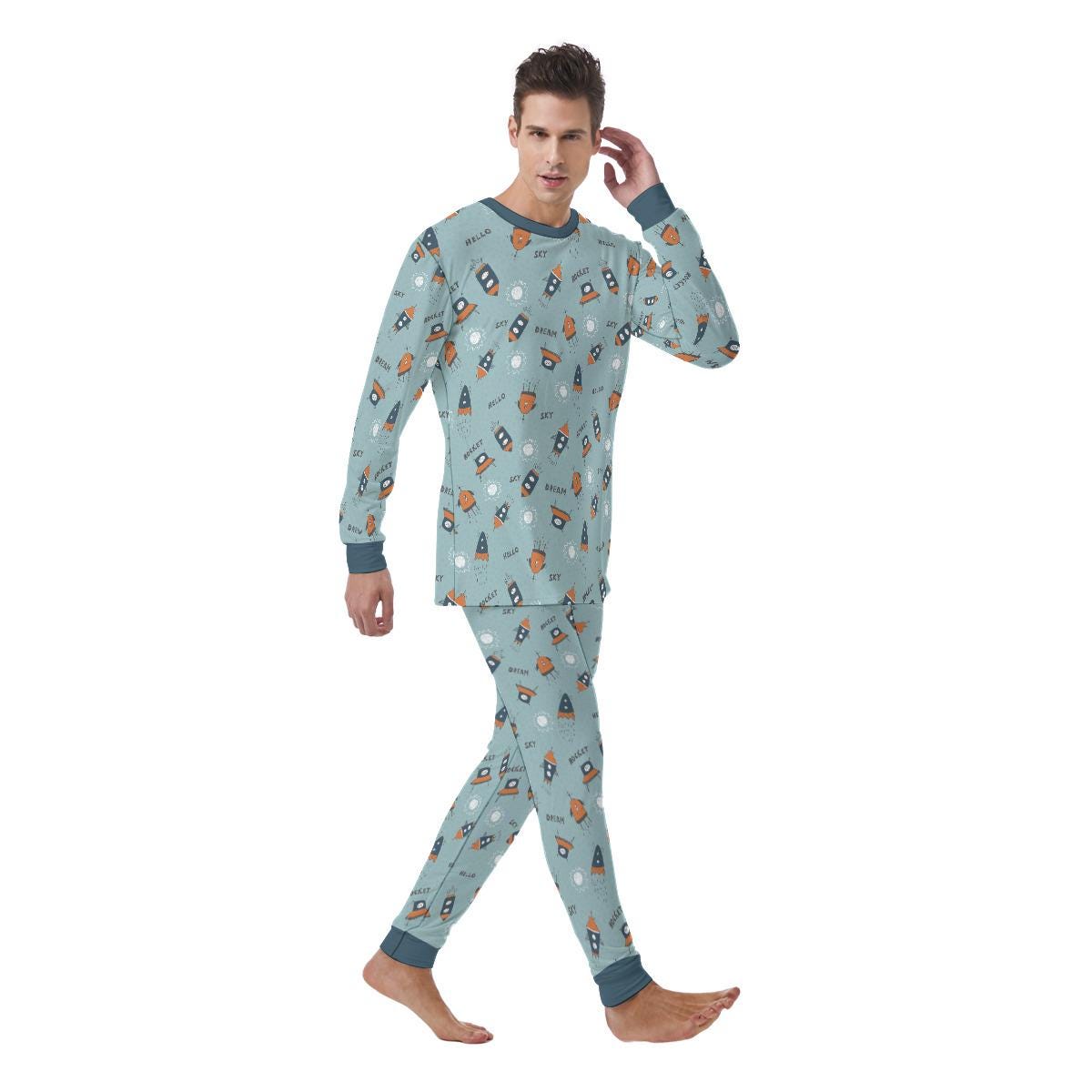 ABDL Rocket Pajamas, Adult Baby Sleepwear, Space Pajama Set, Little Space Clothes, Cute Rocket Loungewear, Kawaii ABDL Clothing