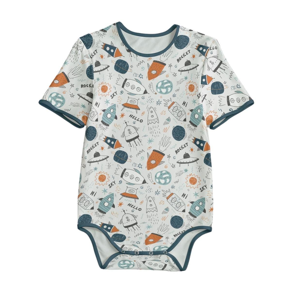 Adult Onesie, ABDL Bodysuit, Space Print Bodysuit, Adult Baby Onesie, Kawaii Alien Romper, Little Space Outfit, Adaptive Underwear