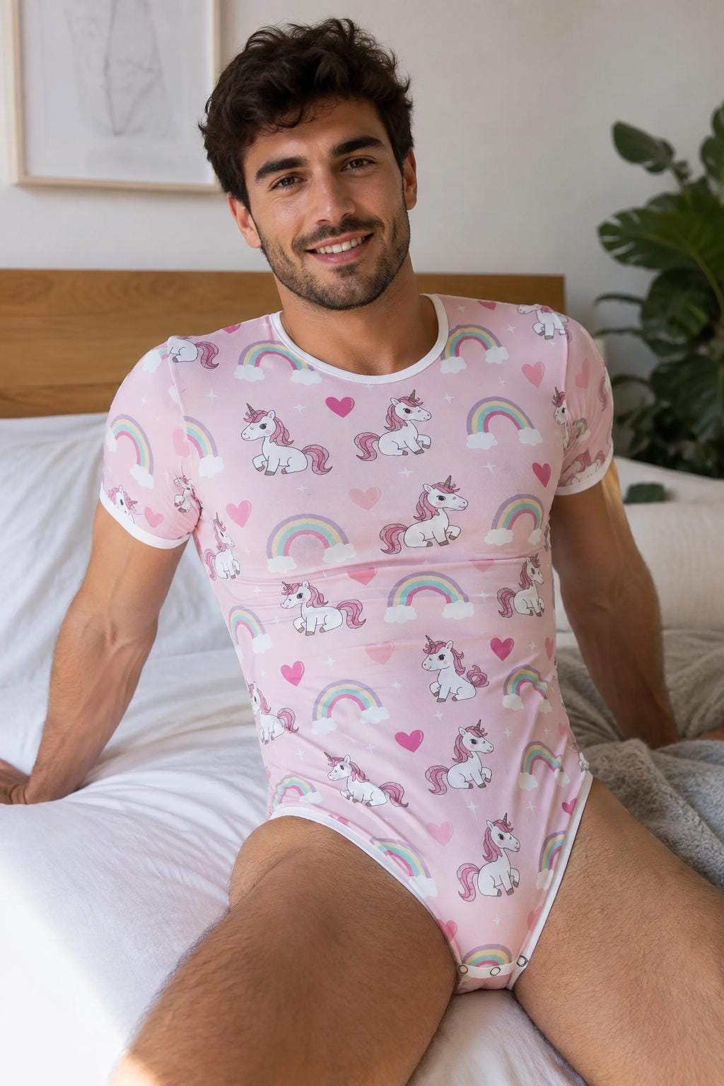Adult Onesie ABDL, Unicorn Bodysuit, Adult Baby Onesie, Pink Unicorn Romper, Rainbow Bodysuit, Kawaii Onesie, ABDL Gift