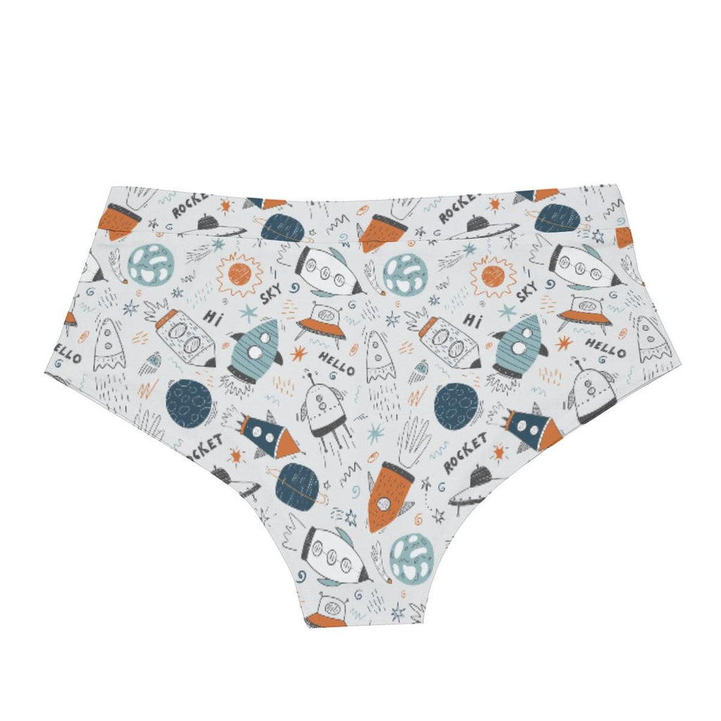 ABDL Space Rocket Men's Briefs, Adult Baby Underwear, Cute Galaxy Low Rise Briefs, DL Underwear, Fun Rocket Print