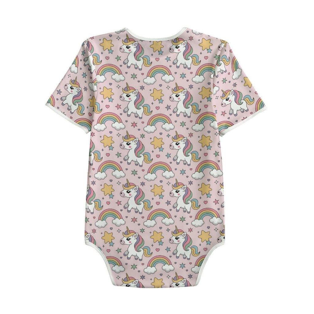 Pink Unicorn Bodysuit, ABDL Adult Baby Onesie, Rainbow Unicorn Romper, Cute Adult Bodysuit, Pastel Unicorn Clothing, ABDL Outfit