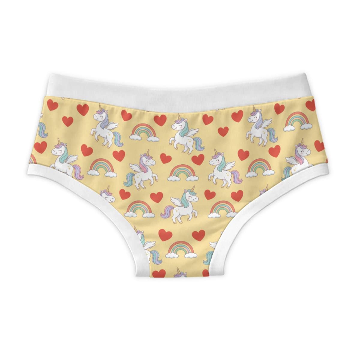 Adult Unicorn Briefs, 100% Cotton Underwear, Cute Kawaii Unicorn Briefs, ABDL Clothing, Adult Baby Underwear, Rainbow Unicorn, S-3XL