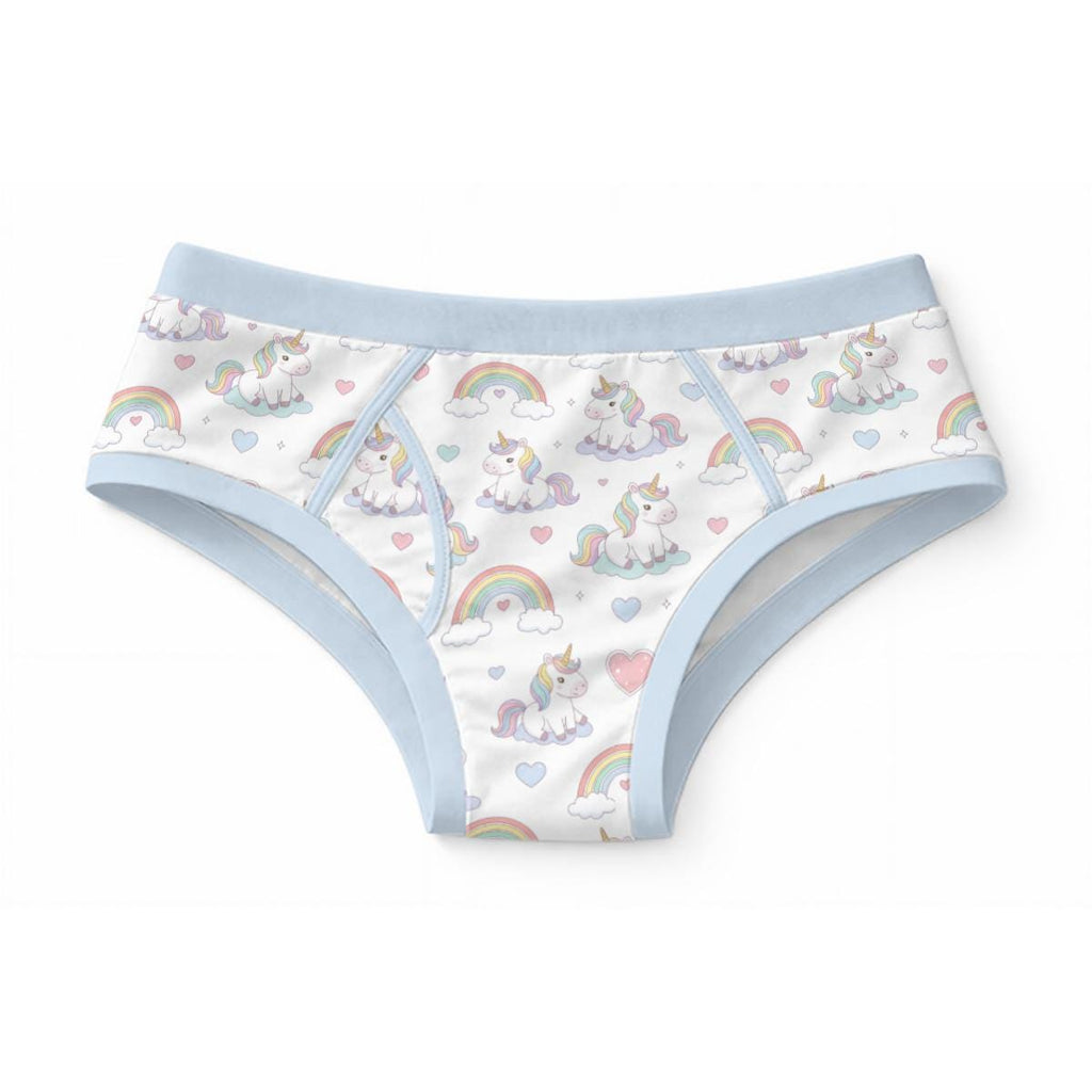 Men's Unicorn Briefs, Cute Unicorn Underwear for Men, 100% Cotton Printed Briefs, Rainbow Unicorn Underwear, Novelty Adult Briefs
