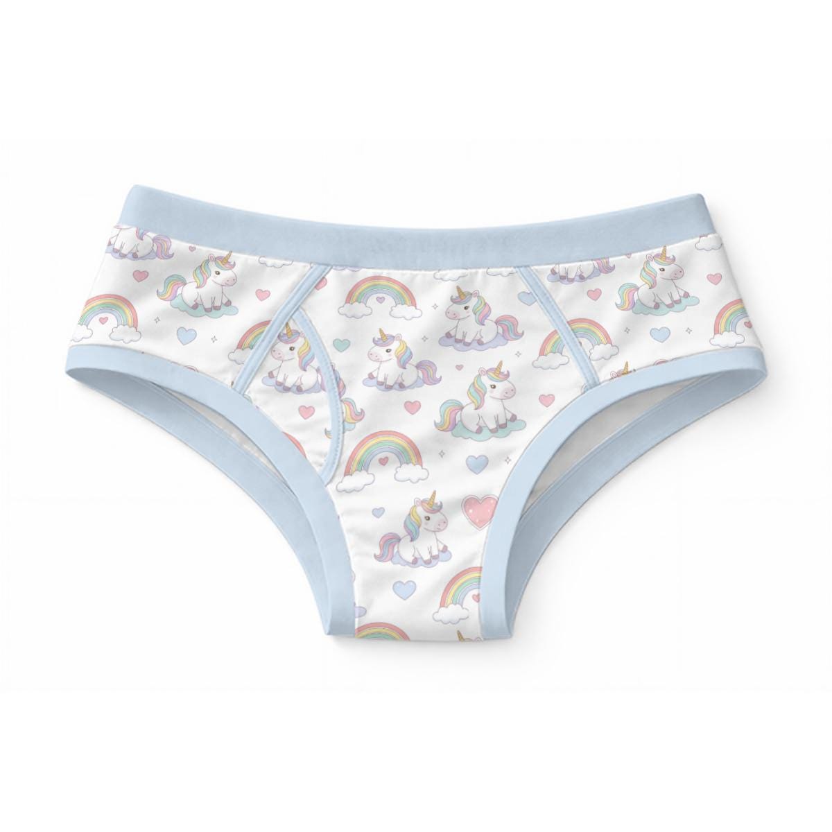 Men's Unicorn Briefs, Cute Unicorn Underwear for Men, 100% Cotton Printed Briefs, Rainbow Unicorn Underwear, Novelty Adult Briefs