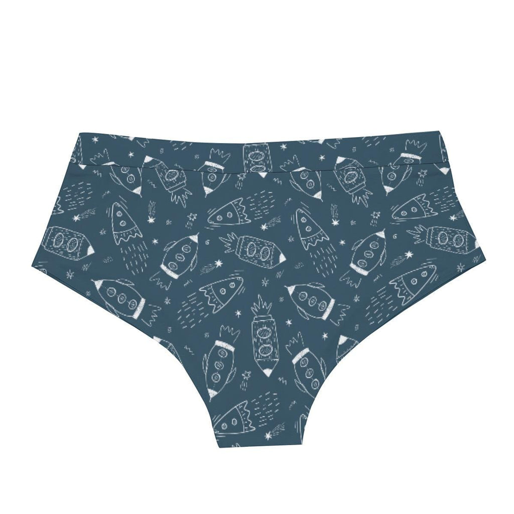 ABDL Rocket Print Men's Briefs, Low Rise Adult Baby Underwear, Cute Space Print Briefs, DL Lingerie, Comfy Stretch Underwear