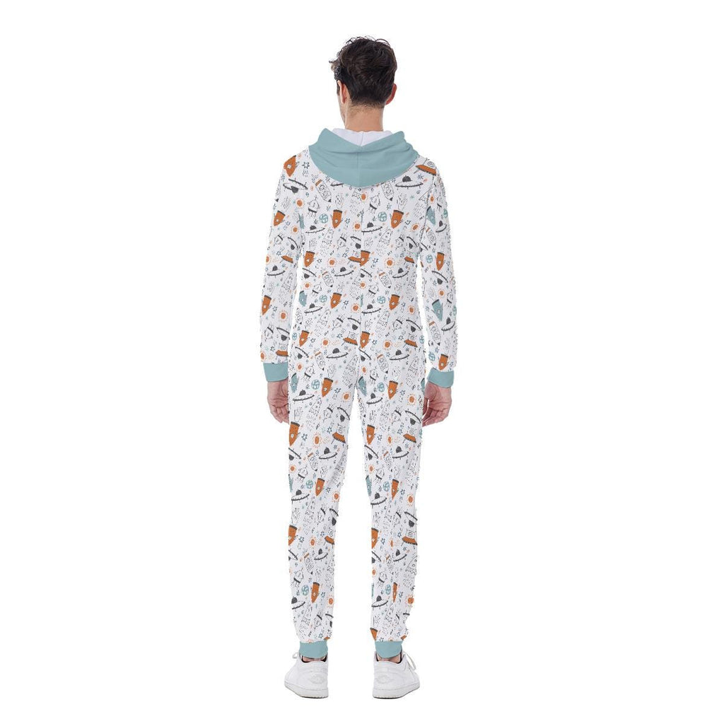 ABDL Adult Onesie for Men, Hooded Jumpsuit Pajamas, Adult Baby One Piece, Zipper Onesie, Little Space Sleepwear, Diaper Lover Outfit