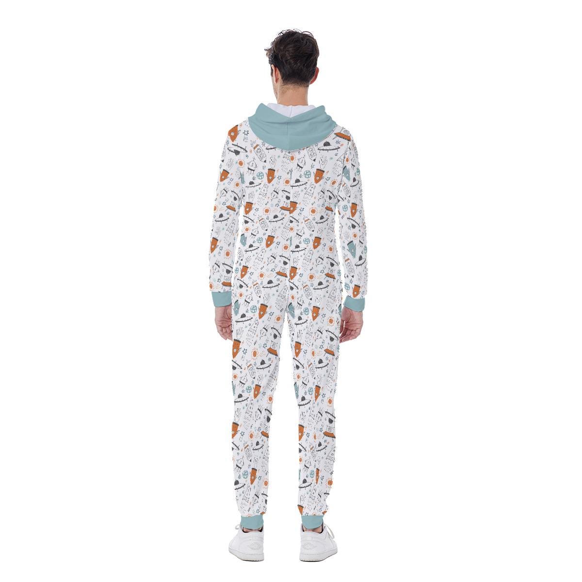 ABDL Adult Onesie for Men, Hooded Jumpsuit Pajamas, Adult Baby One Piece, Zipper Onesie, Little Space Sleepwear, Diaper Lover Outfit