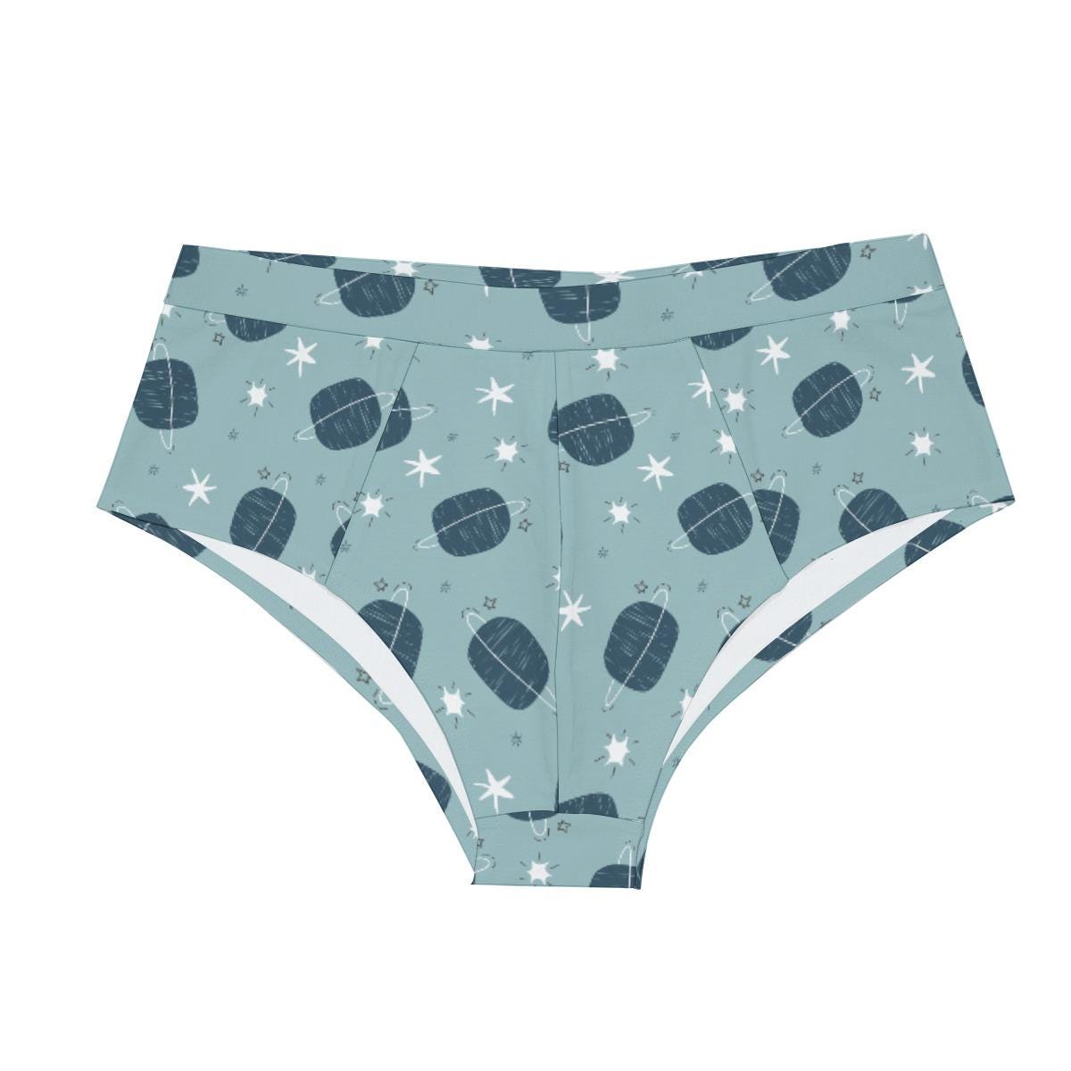 ABDL Space Planet Men's Briefs, Adult Baby Underwear, Cute Galaxy Low Rise Briefs, DL Underwear, Fun Men's Lingerie