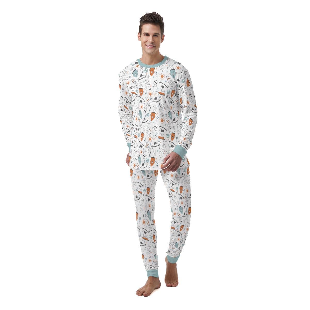Mens Pajama Set, Soft Sleepwear for Men, Long Sleeve Pajamas, Comfortable Loungewear Set, Men's Two Piece Pajama Set, Gift for Him