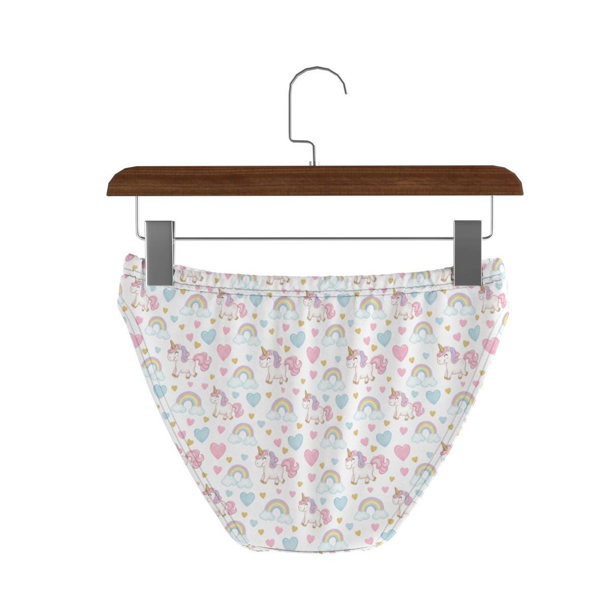 ABDL Unicorn Panties for Women, Adult Baby Underwear, Cute Rainbow Briefs, Pastel Women's Underwear, Soft Stretch Panties, S-5XL