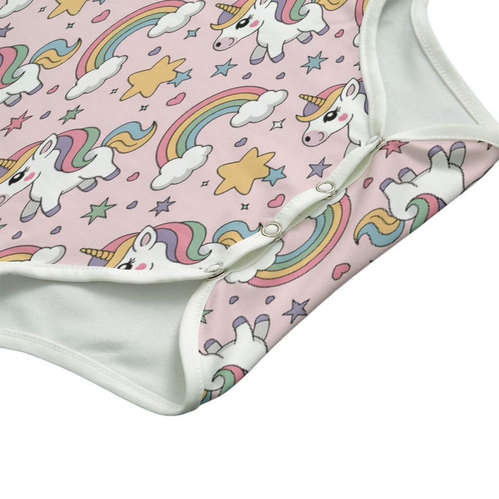 Pink Unicorn Bodysuit, ABDL Adult Baby Onesie, Rainbow Unicorn Romper, Cute Adult Bodysuit, Pastel Unicorn Clothing, ABDL Outfit