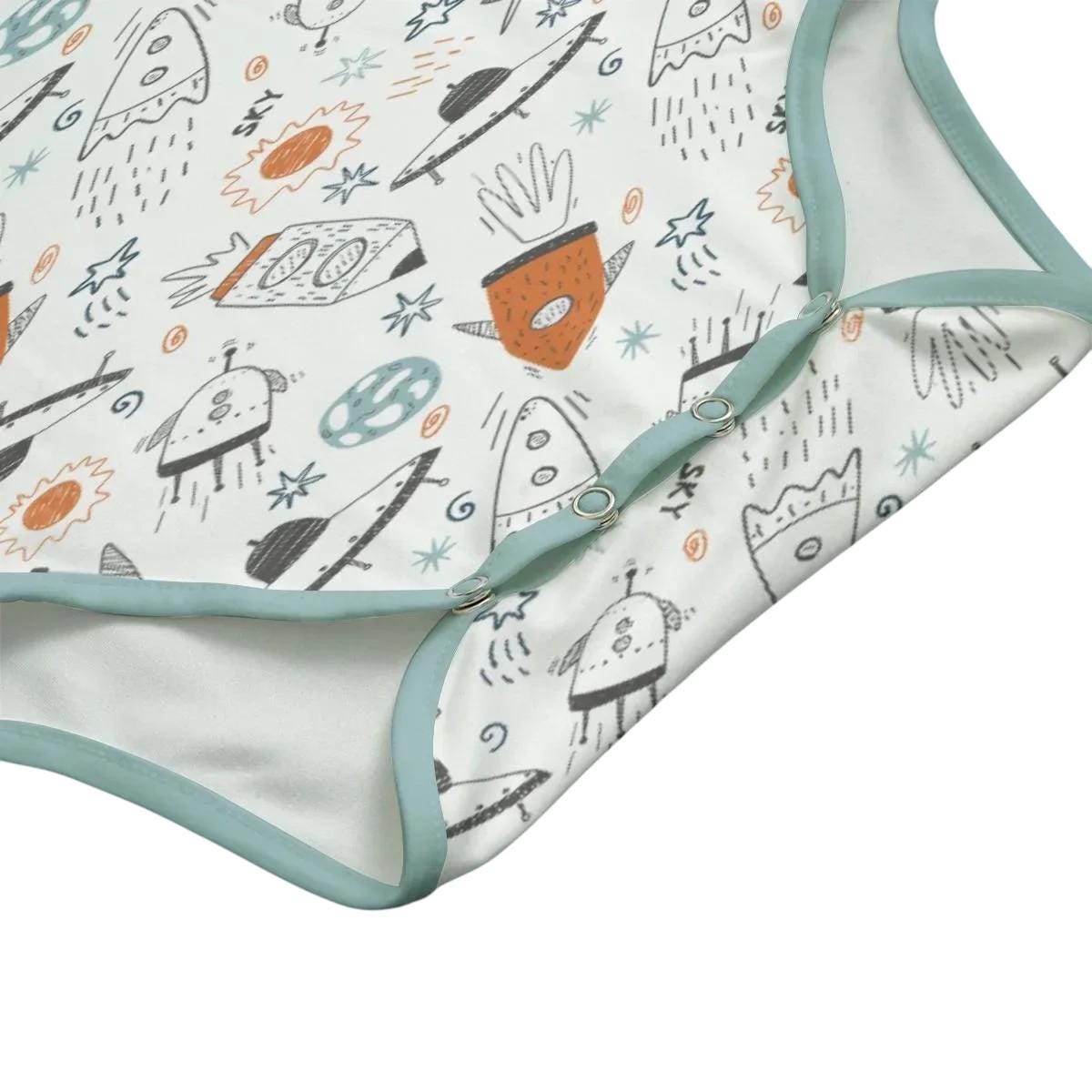 Adult Onesie ABDL, Space Bodysuit, Adult Baby Onesie, Little Space Clothing, Rocket Print Romper, Kawaii Bodysuit, ABDL Gift