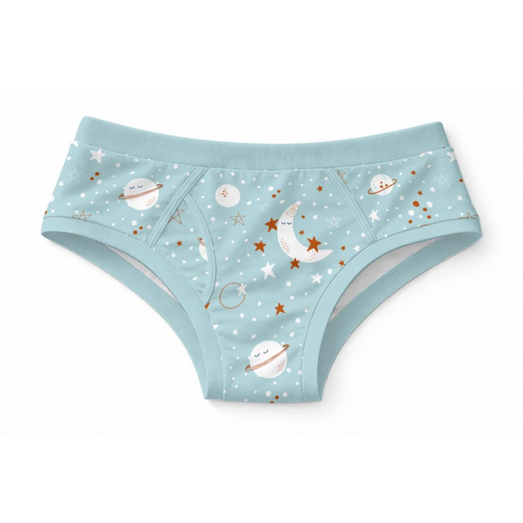 Adult ABDL Moon Underwear | 100% Cotton Space Briefs | Cute Planet & Stars Underwear | ABDL Briefs | Adult Baby Clothing