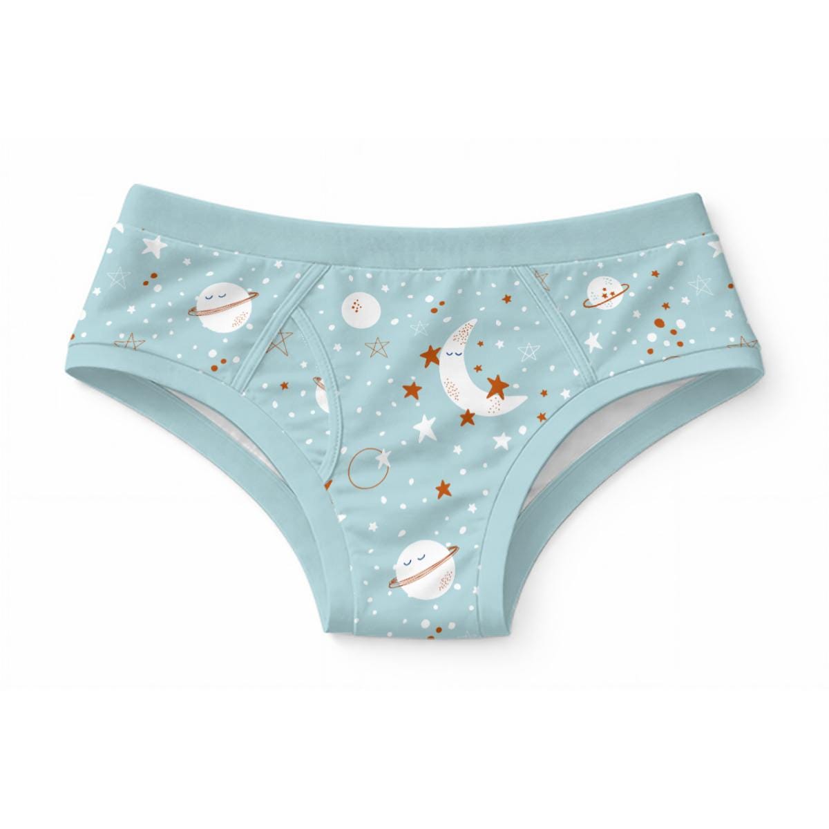 Adult ABDL Moon Underwear | 100% Cotton Space Briefs | Cute Planet & Stars Underwear | ABDL Briefs | Adult Baby Clothing