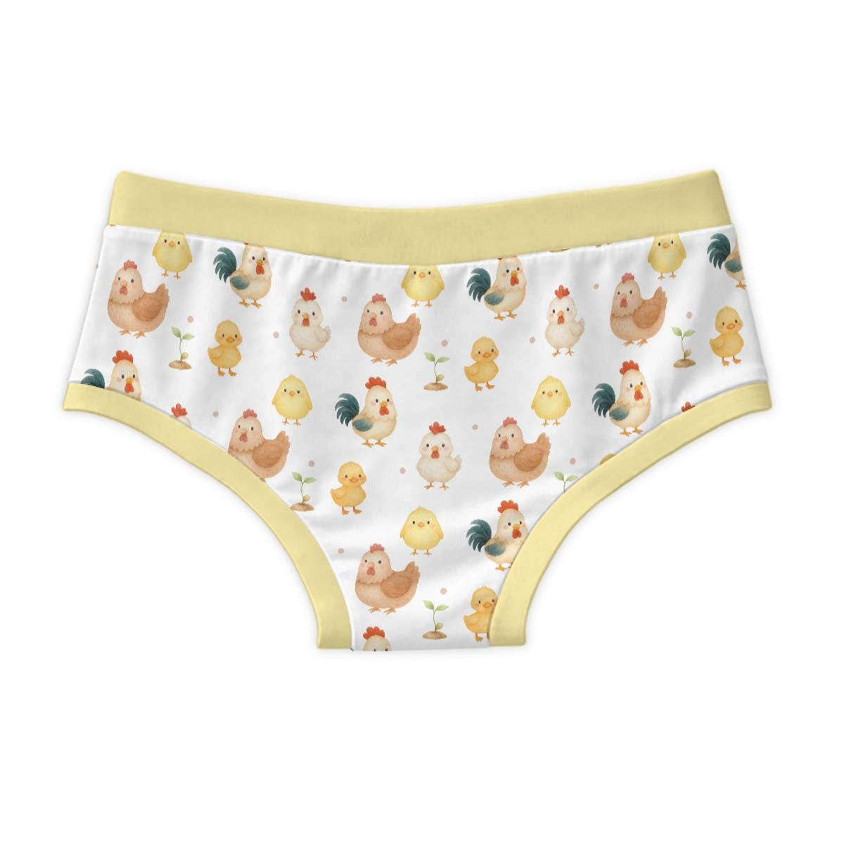 Adult Chicken Print Brief Underwear, Cute Farm Animal Men’s Briefs, ABDL Adult Diaper Alternative, Kawaii Rooster Underwear, Playful Novelty
