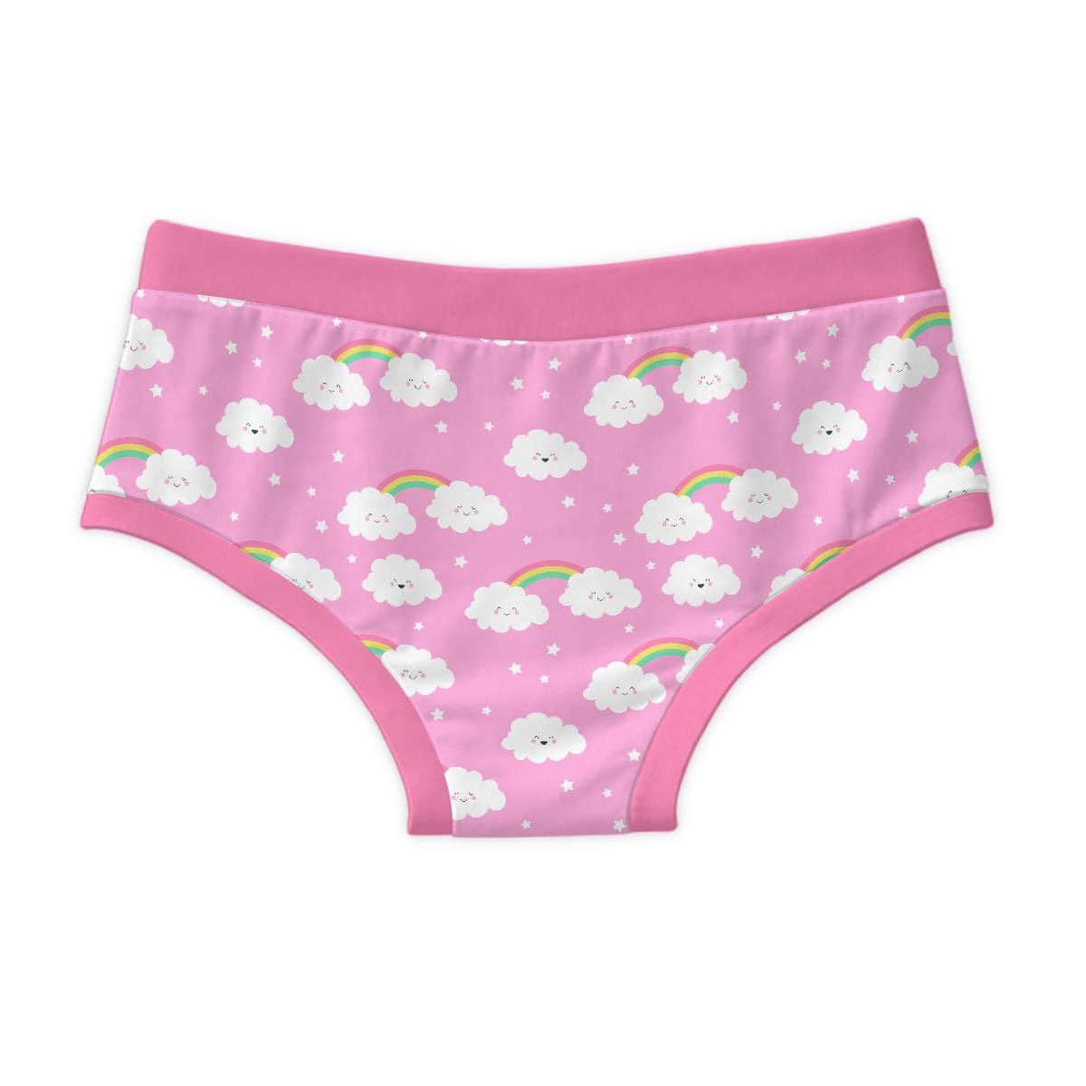 Adult ABDL Rainbow Underwear | 100% Cotton Rainbow Briefs | Cute Cloud & Rainbow Print | ABDL Briefs | Adult Baby Underwear
