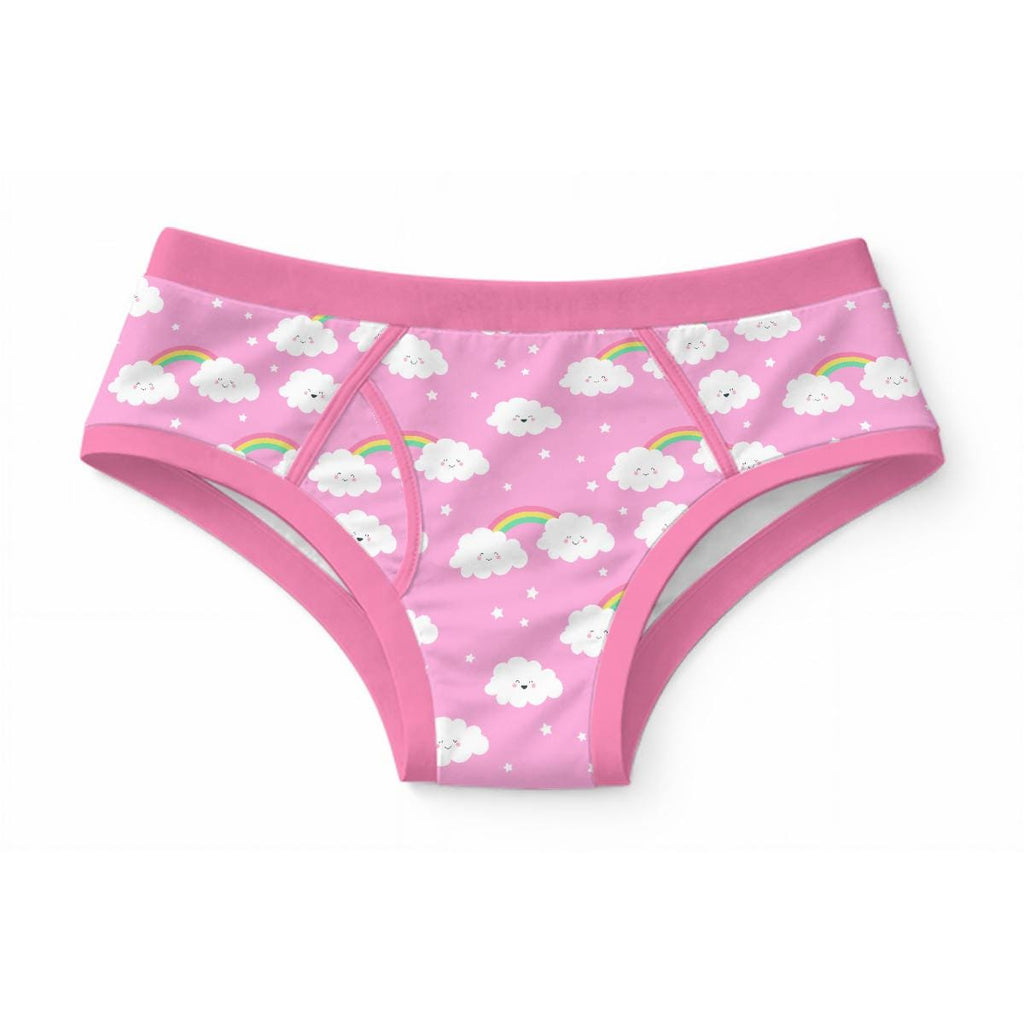 Adult ABDL Rainbow Underwear | 100% Cotton Rainbow Briefs | Cute Cloud & Rainbow Print | ABDL Briefs | Adult Baby Underwear