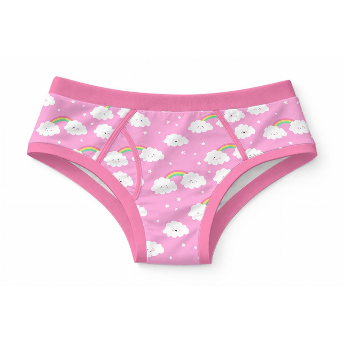 Adult ABDL Rainbow Underwear | 100% Cotton Rainbow Briefs | Cute Cloud & Rainbow Print | ABDL Briefs | Adult Baby Underwear
