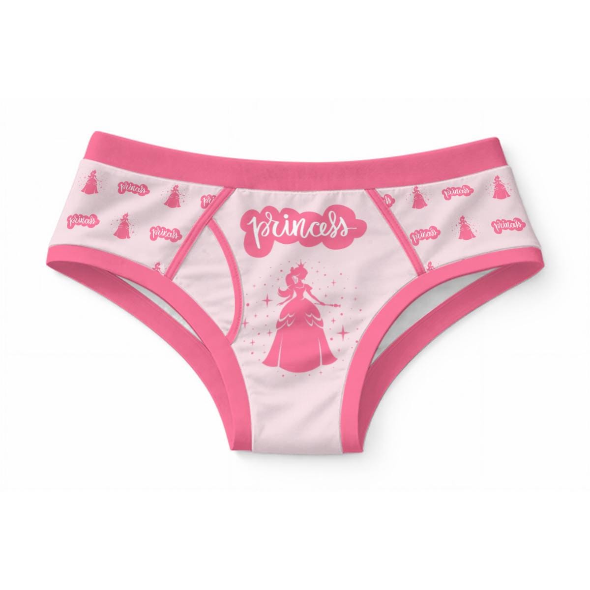 Pink Princess Briefs for Men, 100% Cotton Men's Underwear, Cute Princess Novelty Briefs, Feminine Pink Underwear, ABDL Adult Baby Briefs