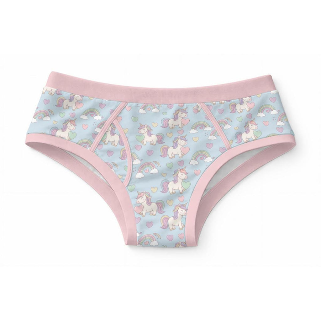 Pastel Unicorn Underwear for Adults, Rainbow Kawaii Briefs, Cute Cotton Panties, Whimsical Adult Underwear, ABDL Clothing, S-3XL