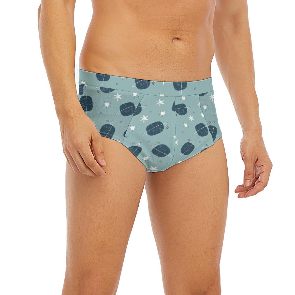 ABDL Space Planet Men's Briefs, Adult Baby Underwear, Cute Galaxy Low Rise Briefs, DL Underwear, Fun Men's Lingerie