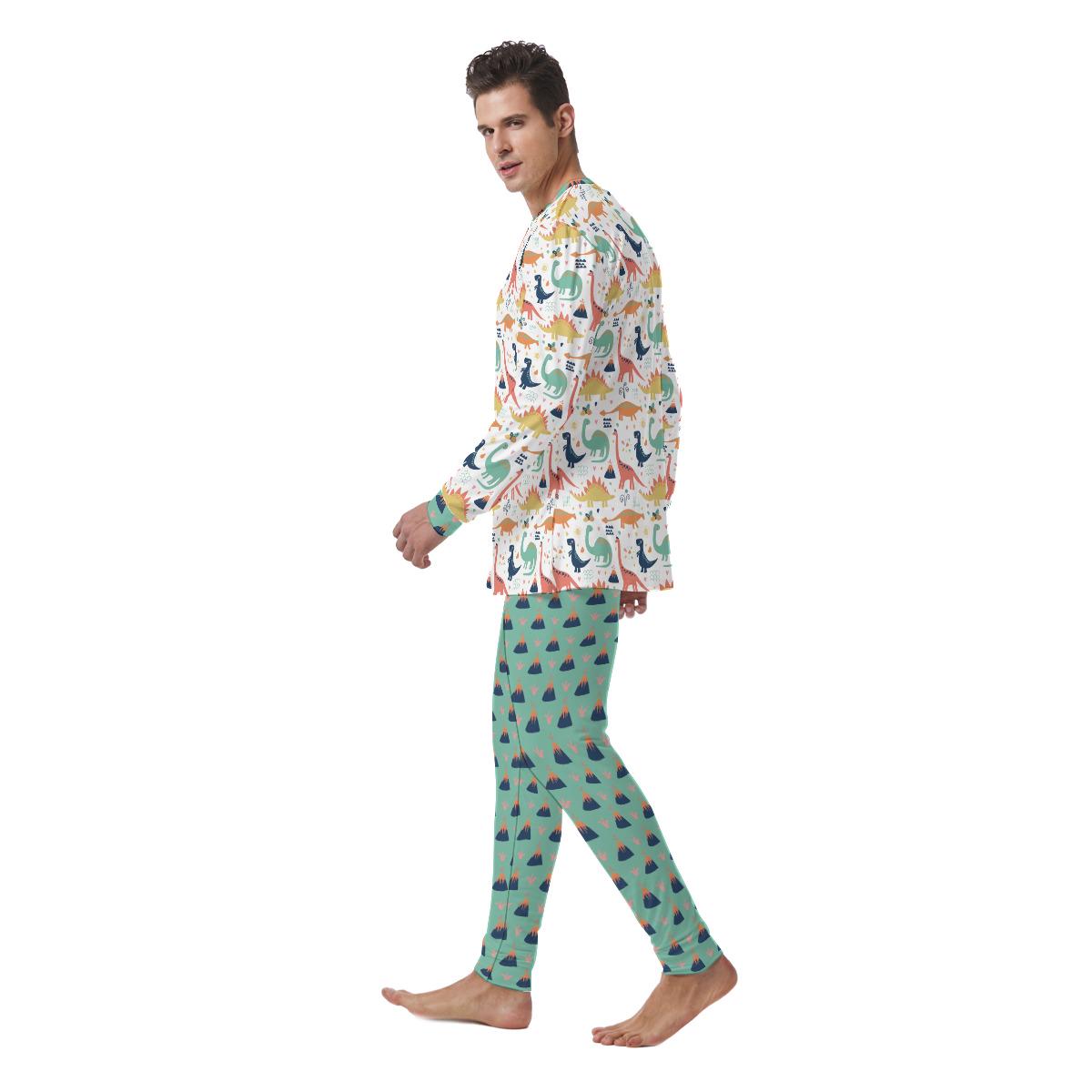 Little Dino World & Volcano ABDL Pajama Set | Soft Stretch Two-Piece Sleepwear