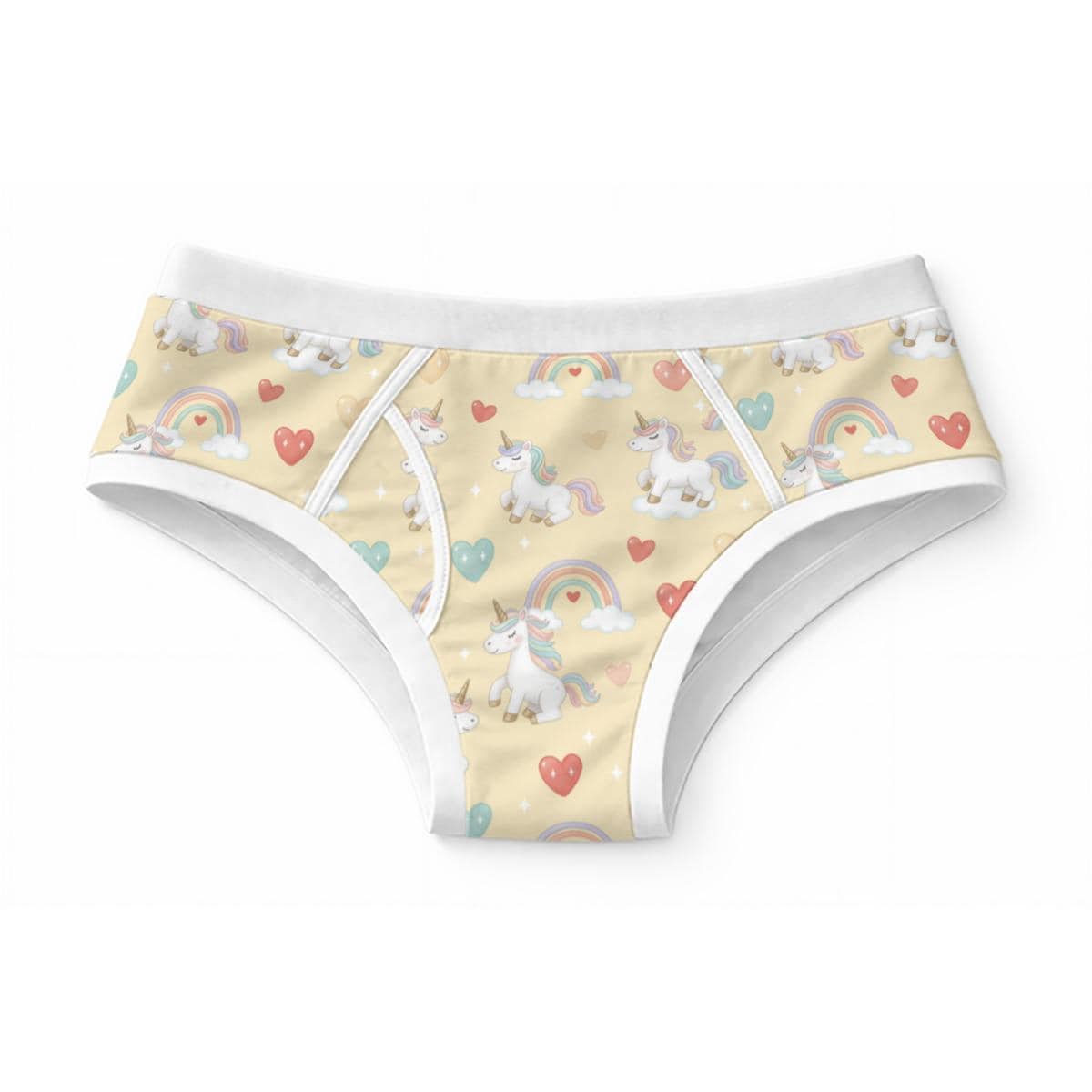Adult Unicorn Briefs, 100% Cotton Underwear, Cute Kawaii Unicorn Briefs, Rainbow Heart Underwear, ABDL Clothing, Adult Baby Briefs, S-3XL