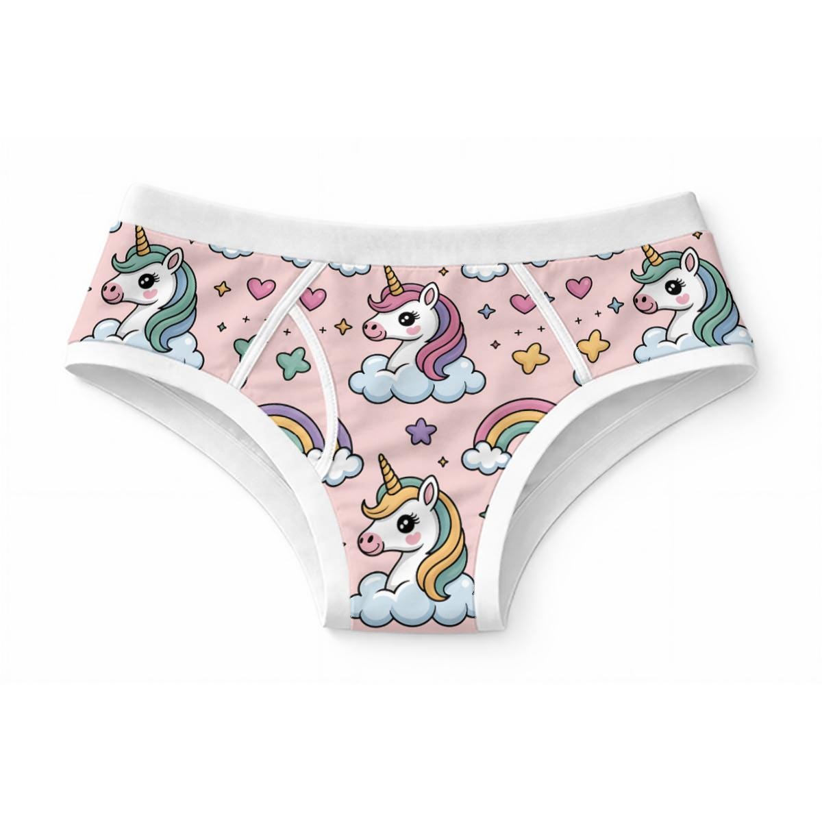 Pink Unicorn Briefs for Men, Cute Rainbow Unicorn Underwear, 100% Cotton Men's Briefs, Pastel Novelty Underwear, ABDL Adult Baby Briefs